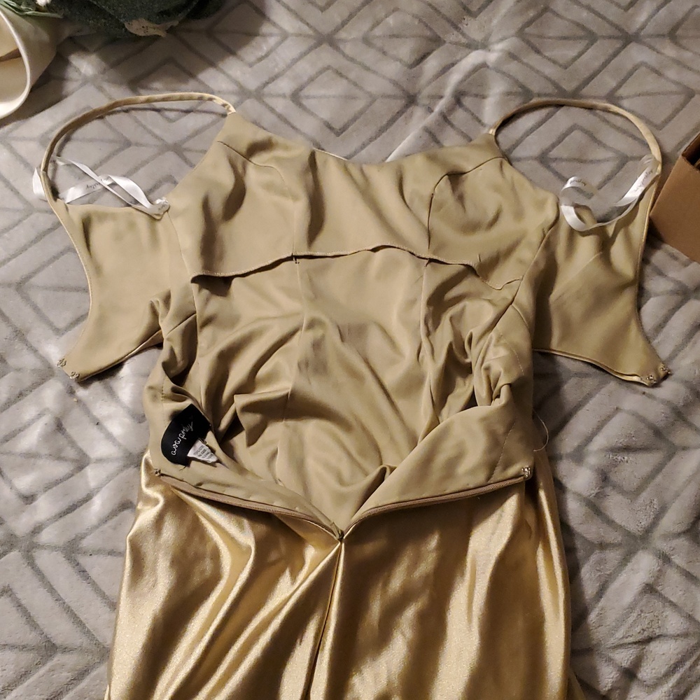 Ava Presley Style #35731, Brushed Gold Mermaid Gown With Cutout Back & Train - Picture 14 of 17